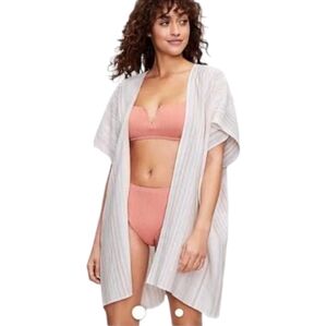 LOFT Striped Kimono Size M/L Whisper White Women’s